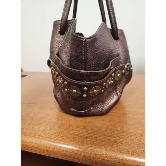 COLE HAAN VILLAGE PAILLETTE METALLIC LEATHER TOTE - Picture 6 of 12